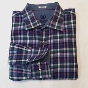 BUGATCHI UOMO Shaped Fit Plaid Shirt